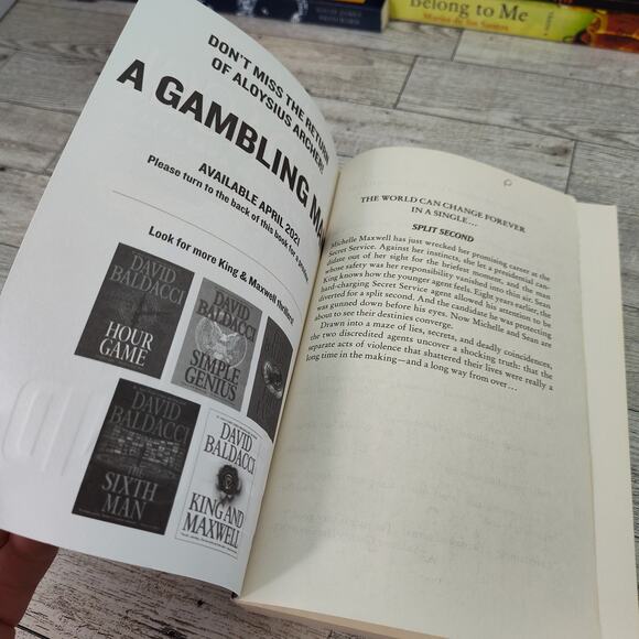 SPLIT SECOND King & Maxwell Thriller David Baldacci Trade Paperback 2021 Edition - Picture 2 of 10